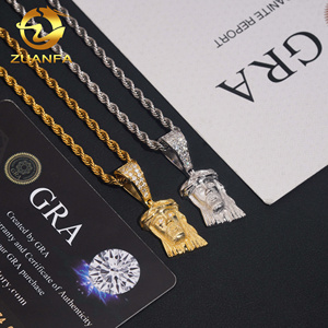Prix de gros Jésus Moissanite Pendentif Hip Hop Iced Out Design 925 Sterling Silver Plaqué Or Moissanite Pass Diamond Tester - Product Image 3