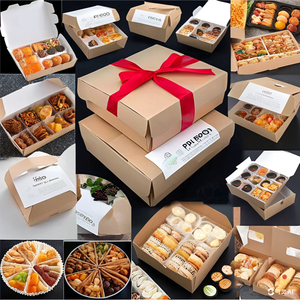 Empaque corrugado impreso personalizado Desechable Papel Kraft ecológico <span class=keywords><strong>Comida</strong></span> Sushi Pizza Caja para llevar 12 "16 18 pulgadas - Product Image 2