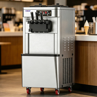 Machine commerciale sur pied pour glace molle, yaourt et fruits (2+1 saveurs) 110V/220V pour les salons de thé et les commerces de proximité