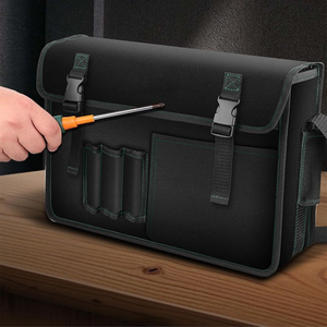 Sac à outils en toile durable spécial électricien, sac de rangement, fermeture éclair épaisse résistante à l'usure pour la menuiserie - Product Image 6