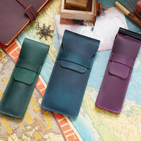 Étui à stylos en cuir de vachette Crazy Horse NAG04, sac de papeterie unisexe, housse de protection créative, cadeau, vente en gros