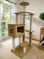 Griffoir élégant et luxueux pour chat, plateforme de haute qualité en sisal, grand arbre à chat
