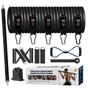<span class=keywords><strong>Kit</strong></span> de barra de ejercicio de Pilates portátil, bandas de resistencia ajustables para usar en el hogar, gimnasio, oficina o viaje - Product Image 1