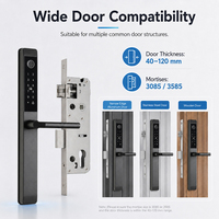 Serrure de porte intelligente électronique à empreinte digitale et mot de passe, étanche, en aluminium noir de haute qualité, directement de l'usine, pour porte d'entrée
