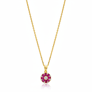 Diseño redondo rubí Baguette y circón piedra forma encanto joyería turca hecha a mano al por mayor 925 joyería de plata esterlina - Product Image 2