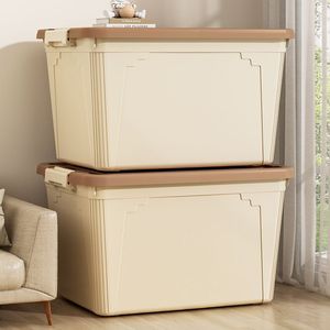 Storage Box With <b>Lid</b> Large Capacity <b>Plastic</b> <b>Bin</b> Rectangle Shape Household Use - Product Image 4