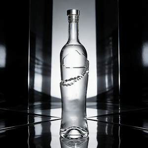 Bouteille en verre personnalisée <span class=keywords><strong>de</strong></span> luxe exclusive Super Flint 700 ml pour <span class=keywords><strong>Bordeaux</strong></span>, Tequila, Sake, Vodka avec bouchon à impression laser et marquage à chaud – Offre Spéciale - Product Image 1