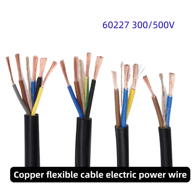 Copper Conductor Royal Cord Flexible Cable 2 3 4 5 Core 0.75 1 1.5 2.5 4 6mm Electrical Cable Wire H05VV-F Power Cable