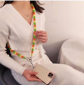 Chaîne à longue sangle pour <span class=keywords><strong>téléphone</strong></span> portable, collier à bandoulière, avec des perles, pour étui - Product Image 6