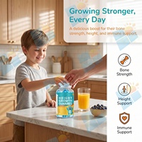 Gummies pour la croissance des enfants sous marque privée, 60 unités, développement osseux, calcium, vitamine D3, vente en gros, emballage personnalisé