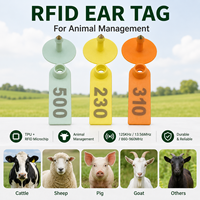 Etiqueta de Oreja RFID de TPU Impermeable de 134.2kHz UHF LF HF para Ganado, Ovejas, Cerdos, Gestión de la Identificación Animal