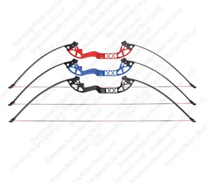 Equipo de tiro con arco y flecha, suministro directo de fábrica, arco recto de fibra de vidrio y metal dividido