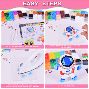 Kit Complet de <span class=keywords><strong>Perles</strong></span> à Repasser de 5 mm avec Pince, Porte-clés et Planche de Pose pour la Création d'Ornements DIY – Kit de <span class=keywords><strong>Perles</strong></span> Thermocollantes de 5 mm - Product Image 6