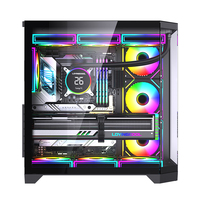 LOVINGCOOL Boîtier PC Grand Format Tour de Jeu ATX avec Écran LCD Secondaire pour Ordinateur, Affichage CPU, Récréation pour Boîtier de Bureau