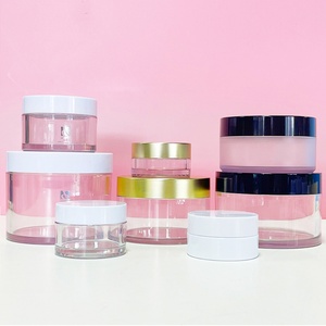 Private Label 8oz 200g 300ml Frosted Cosmetic Body Care Butter Jars <b>Scrub</b> Hair Care Clear PET Plastic Screw <b>Cap</b> Custom Logo - Product Image 5