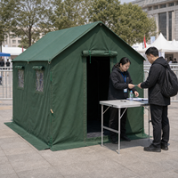 Tente de camping robuste 2m x 3m en toile avec structure en acier, imperméable, pour l'été, le glamping et le safari, avec fenêtre et porte, pour 8 à 12 personnes
