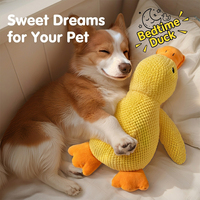 Jouet pour chien en peluche jaune en forme de canard, résistant aux morsures, en polaire ananas, interactif, pour l'entraînement des chiots