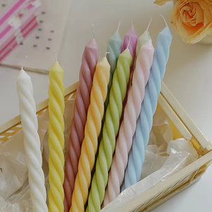 Home Decor Wedding Table Birthday Soy Wax Decorative Spiral Aroma <b>Candles</b> Long Frameless White Scented <b>Taper</b> <b>Candles</b> Sets - Product Image 1