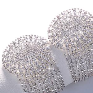 Yeni yapay elmas yuvarlak göğüs etiket seks püskül meme sticker seks oyuncak gece kulübü kadın kız - Product Image 4