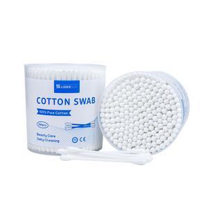 Bâtonnets d'oreille en coton biodégradable écologiques 200 pièces/boîte Tête ronde coton-tige coton-tige avec boîte ronde - Product Image 1