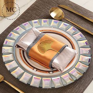 Trang trí melamine dịch vụ sạc tấm cho nhà 13inch bạc tấm ăn tối kim cương mô hình lấp lánh - Product Image 4