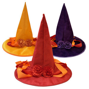 Sombrero de <span class=keywords><strong>bruja</strong></span> de Halloween disfraz bola cinta sombrero de <span class=keywords><strong>bruja</strong></span> decoración de <span class=keywords><strong>plumas</strong></span> sombrero de flores sombrero de <span class=keywords><strong>bruja</strong></span> sombrero de fiesta mágica - Product Image 4