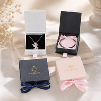 Boîte d'emballage magnétique personnalisée en carton 1400g + ruban satiné pour bijoux (bague, boucles d'oreilles, collier) – Idéale pour l'emballage cadeau et les marques de bijoux