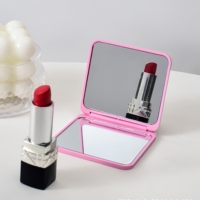 Miroir de maquillage compact carré en plastique, double face, portable, miroir cosmétique de poche, plusieurs couleurs, pour les voyages en plein air