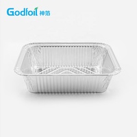 Barquette alimentaire rectangulaire jetable en aluminium robuste, de qualité alimentaire, pour plats à emporter, récipient ménager recyclable en feuille d'aluminium