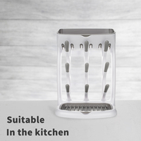 Séchoir à biberon vertical de voyage sans BPA Offre Spéciale pour 9 bouteilles de 8 oz avec porte-brosses