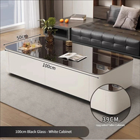 Ensemble de table basse en verre Starlight de style italien, meuble TV, écologique, durable, moderne, haut de gamme, meubles de salon, petit modèle