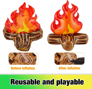 โมเดลกองไฟเป่าลม PVC พร้อมเปลวไฟเสมือนจริง สำหรับตกแต่งในร่มและกลางแจ้ง พกพาสะดวก - Product Image 4