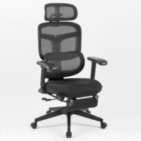 Chaise de bureau ergonomique en maille noire avec logo personnalisé, soutien lombaire dynamique confortable et rotation à 360° °   Accoudoir