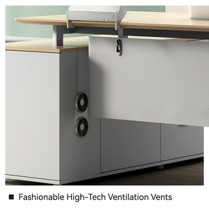 Bureau de direction de haute qualité en panneaux MFC avec armoire de rangement latérale pour le patron - Product Image 4