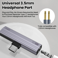 Adaptateur USB Type C vers prise jack 3,5 mm 100W, charge rapide, convertisseur audio USB-C 2 en 1 pour iPhone 15 16 17 Samsung