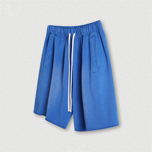 Short de survêtement d'été unisexe avec logo personnalisé sérigraphie Streetwear Vintage Sun Faded Acid Wash Shorts Heavyweight Cotton Men - Product Image 1