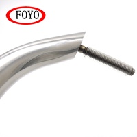FOYO Main courante ovale en acier inoxydable 304 de qualité marine, 10-18 pouces, avec goujon de 5/16 pouces pour yacht et camping-car