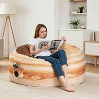 Sofá Puff de 4 Pies con Estampado de Planeta Júpiter de Dibujos Animados, Silla Puff Comprimida para Adultos