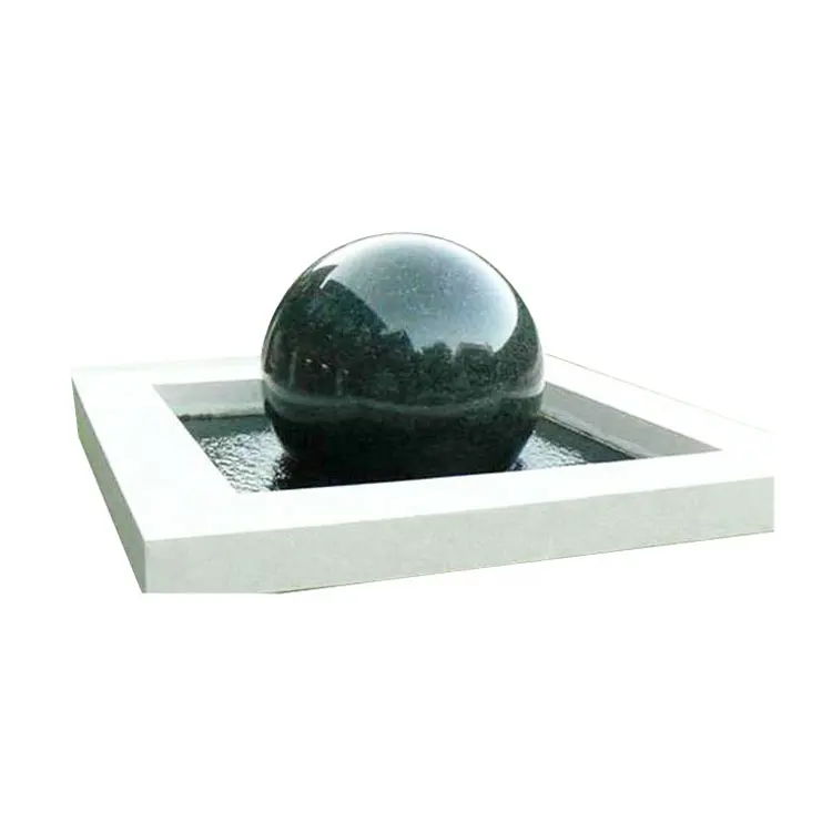 Schwarzer Granit Rolling Ball Wasserfall Landschafts brunnen