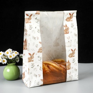 Wholesale Food Grade White Kraft <b>Bread</b> Paper <b>Bag</b> With Tin Tie and Customized Logo Print - Product Image 6