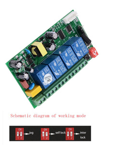 AC110V 220V 4 canales 433Mhz Controles remotos inalámbricos <span class=keywords><strong>RF</strong></span> Interruptor Receptor remoto Modulador Transmisor y receptor <span class=keywords><strong>RF</strong></span> - Product Image 6
