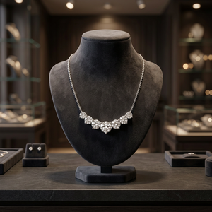 Pendentif rond moderne en diamant, bijoux de luxe de créateur, collier élégant pour mariée, cadeau pour femme - Product Image 3
