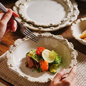 Assiette de <span class=keywords><strong>cuisine</strong></span> occidentale <span class=keywords><strong>française</strong></span> salade de pâtes <span class=keywords><strong>plat</strong></span> de dessert de fruits assiette à salade en céramique petit déjeuner assiette à steak <span class=keywords><strong>plat</strong></span> de restaurant - Product Image 3