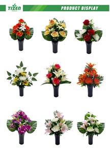 Новый продукт Tizen, настоящий на ощупь, букет из искусственных цветов в черном горшке для украшения свадьбы - Product Image 5