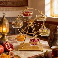 Étagère à épices rotative en forme de grande roue, ensemble d'assaisonnements électroplaqués, présentoir unique et créatif pour buffet, restaurant, hôtel, modèle de vaisselle de table