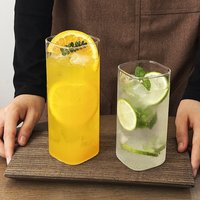 Dunne herbruikbare highball glazen, heldere longdrink cocktail glazen, eenvoudige vierkante sap-, koffie- en melkbekers voor bar, restaurant, thuis en dagelijks gebruik.