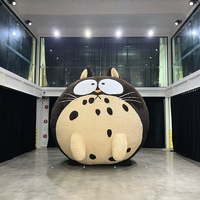 Décoration publicitaire gonflable géante, mascotte de chat de dessin animé gonflable en peluche/Modèle d'animal de dessin animé gonflable en Oxford pour événements