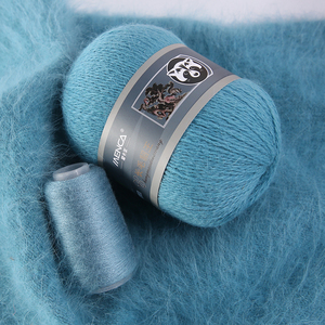 HILADO DE FUCHEA MENCA 50G+20G para tejer a mano suéteres y cárdigans de mujer, extra suave, esponjoso y cálido, teñido en masa, mezcla de angora y conejo. - Product Image 4