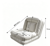 Canapé-lit pliable intégré avec nid pour humain et animal, coussin de dossier inclus, canapé paresseux tout-en-un