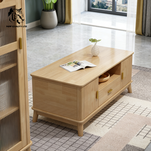 China Wholesale Great Price Custom Logo Stock Ready Ship Modern <b>Solid</b> <b>Wood</b> Coffee Table New Fashion Living Room Furniture - Product Image 4